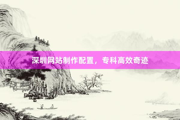 深圳网站制作配置，专科高效奇迹