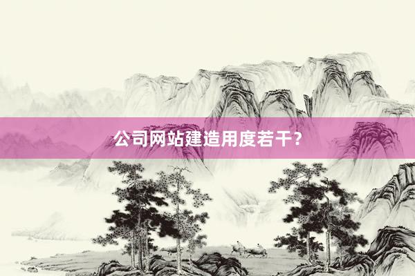 公司网站建造用度若干？